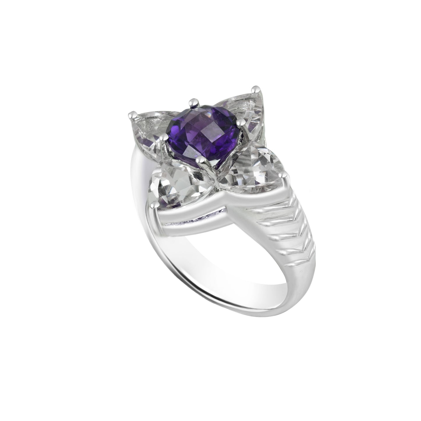 Floral Birthstone Gold Ring