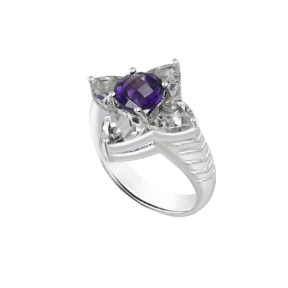 Floral Birthstone Gold Ring