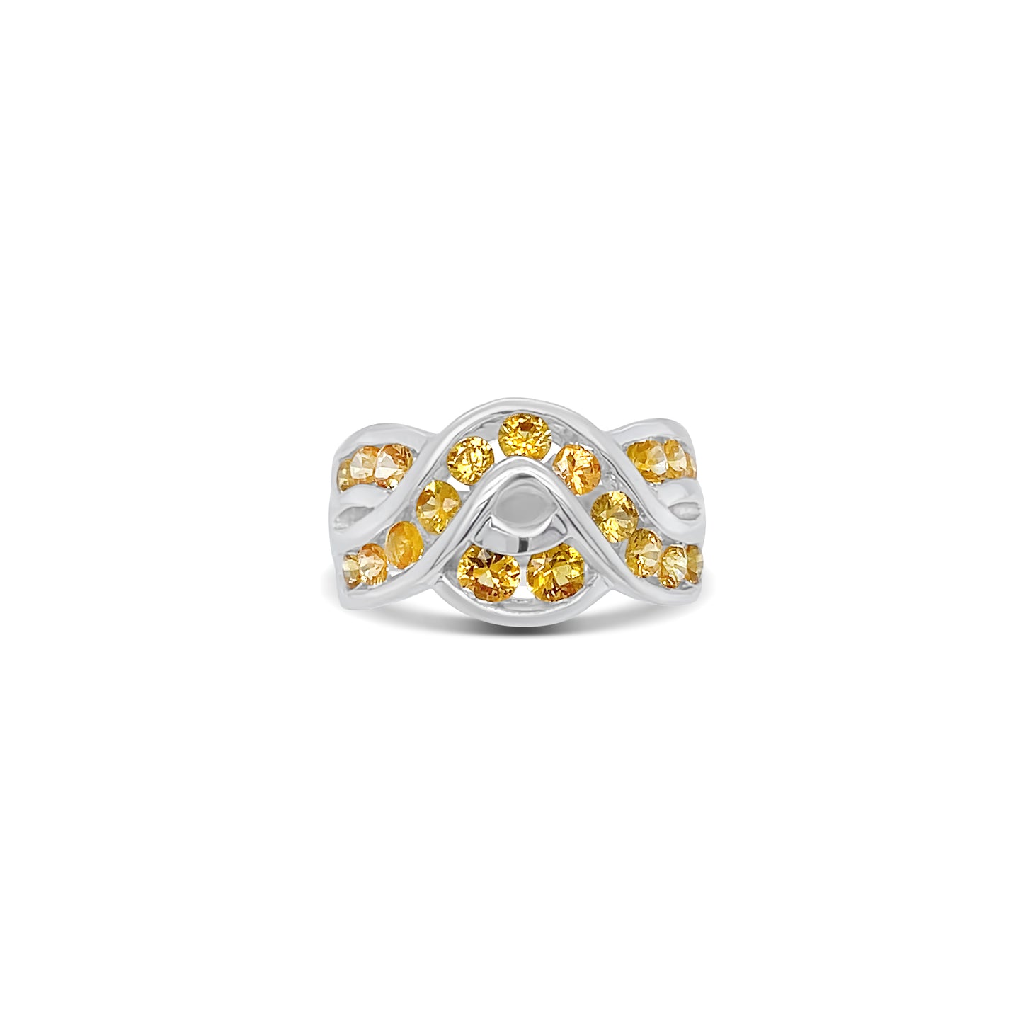 Yellow Diamond Flower Style Gold Ring