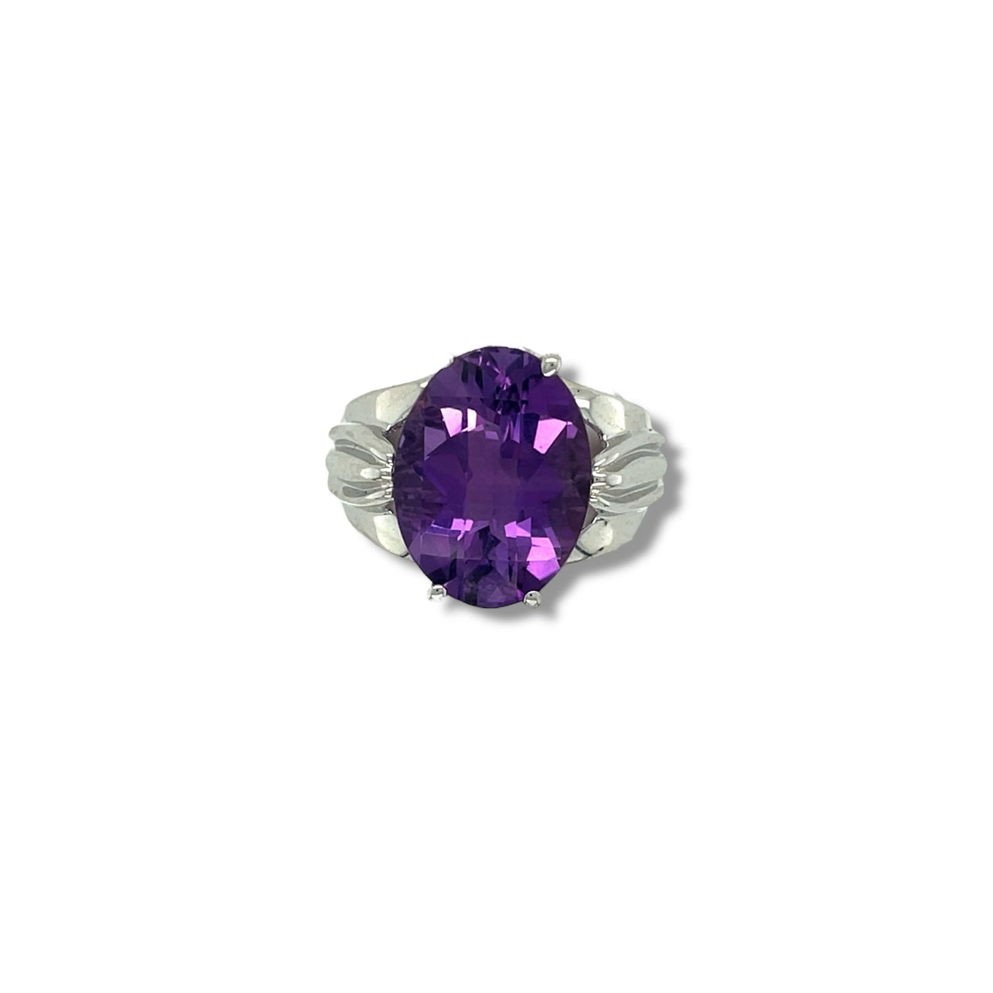 Amethyst Oval Cut Birthstone Gold Ring
