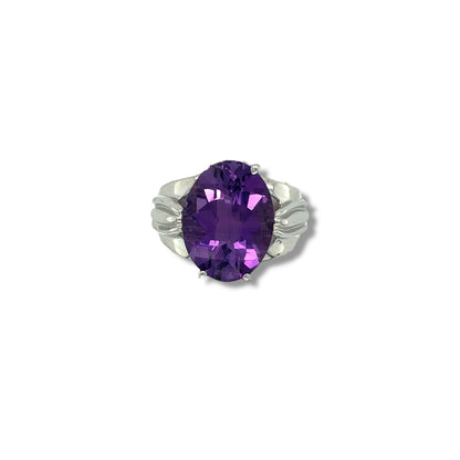 Amethyst Oval Cut Birthstone Gold Ring