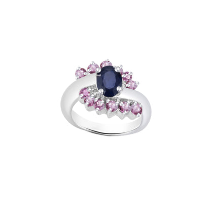 Oval Cut Blue Sapphire Birthstone Ring