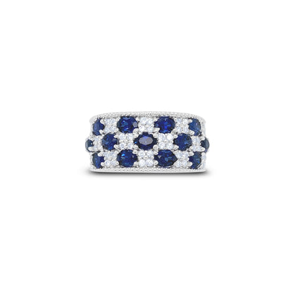 Blue Sapphire & Diamond  Birthstone Gold Ring