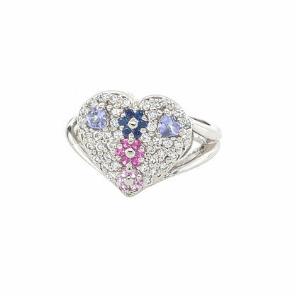 Heart Shaped Floral Gold Ring