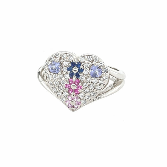 Heart Shaped Floral Gold Ring