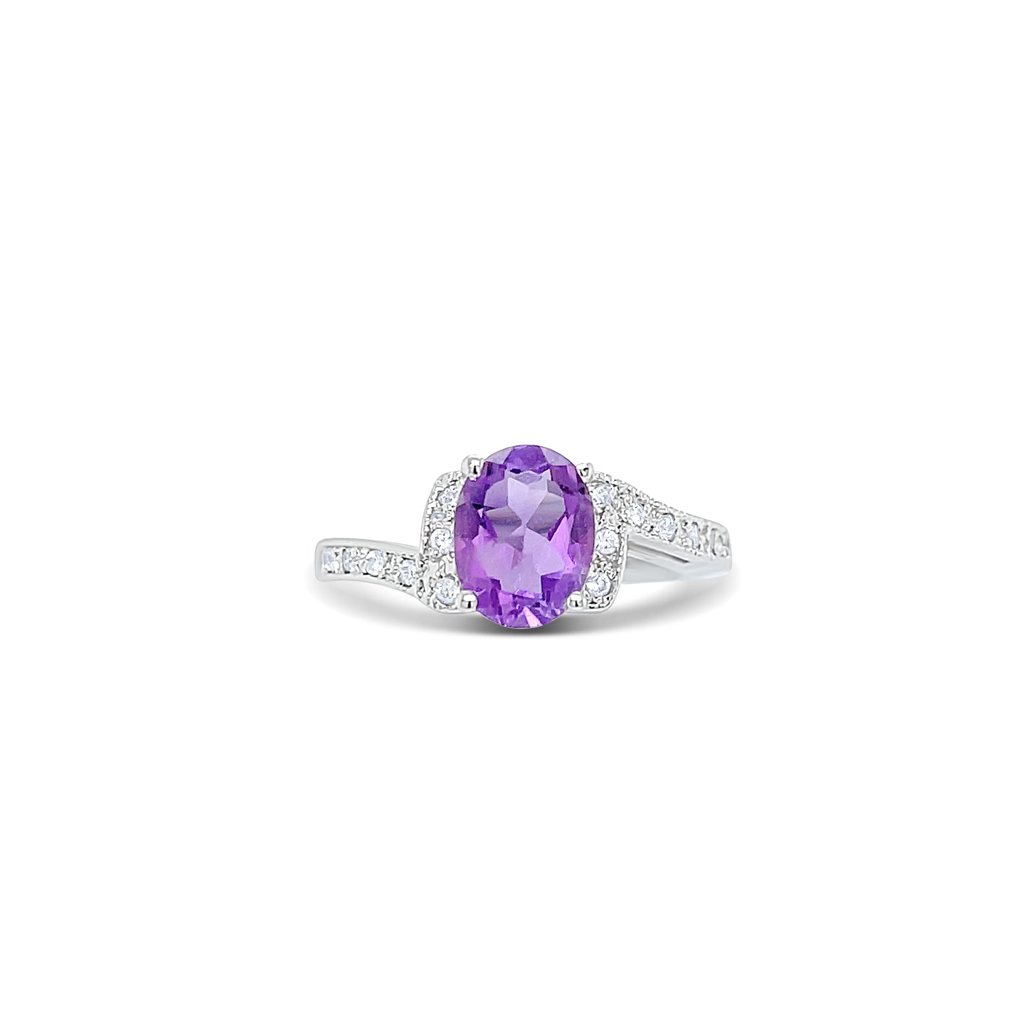 Amethyst Oval Cut Birthstone Gold Ring