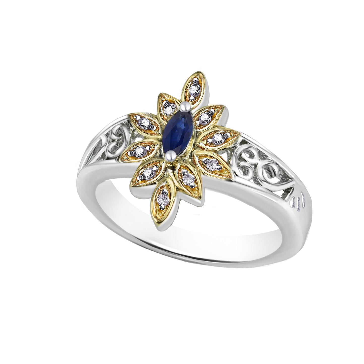 Two Tone Floral Ring