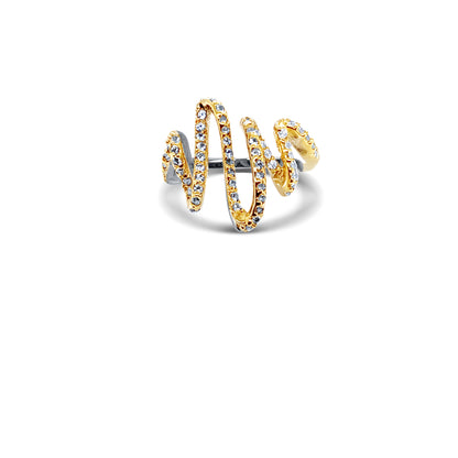 Wave-like or Heartbeat Gold Ring