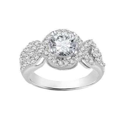 Sparkling White Round-Cut Engagement Ring