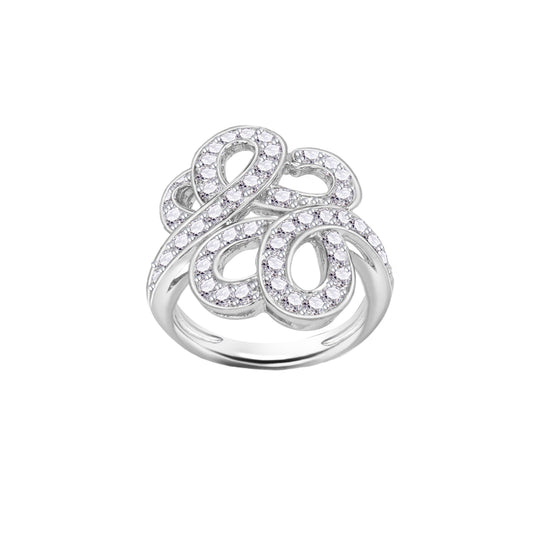 Looping Design Encrusted Ring