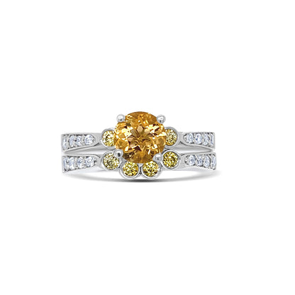 Yellow Diamonds Bridal Gold Set Ring