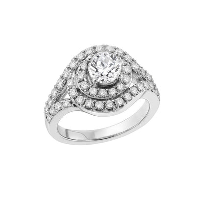 Dazzling Round-Cut White Gold Ring