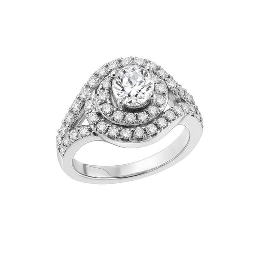 Dazzling Round-Cut White Gold Ring