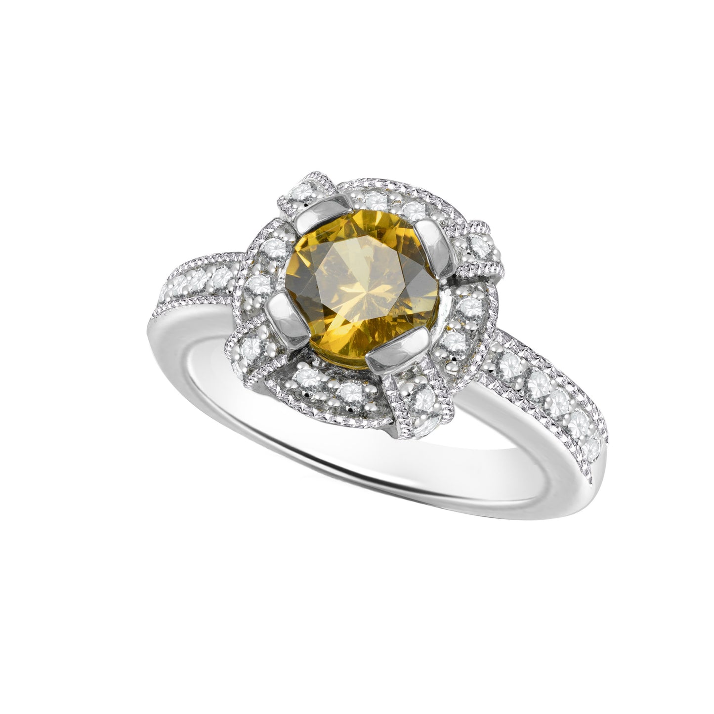 Round-Cut White Gold Ring