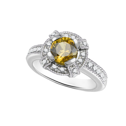 Round-Cut White Gold Ring