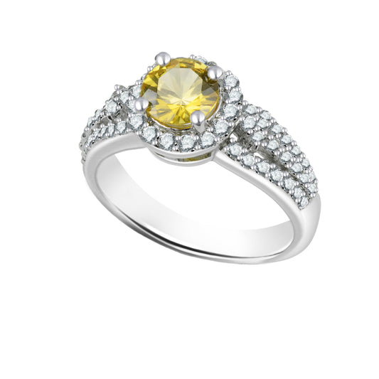 Imperial Sun Halo White Gold Ring