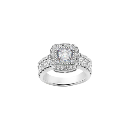 Square-shaped Center Engagement Ring