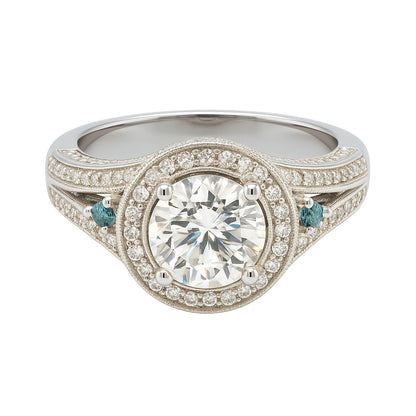 Round-Cut Halo Engagement Ring