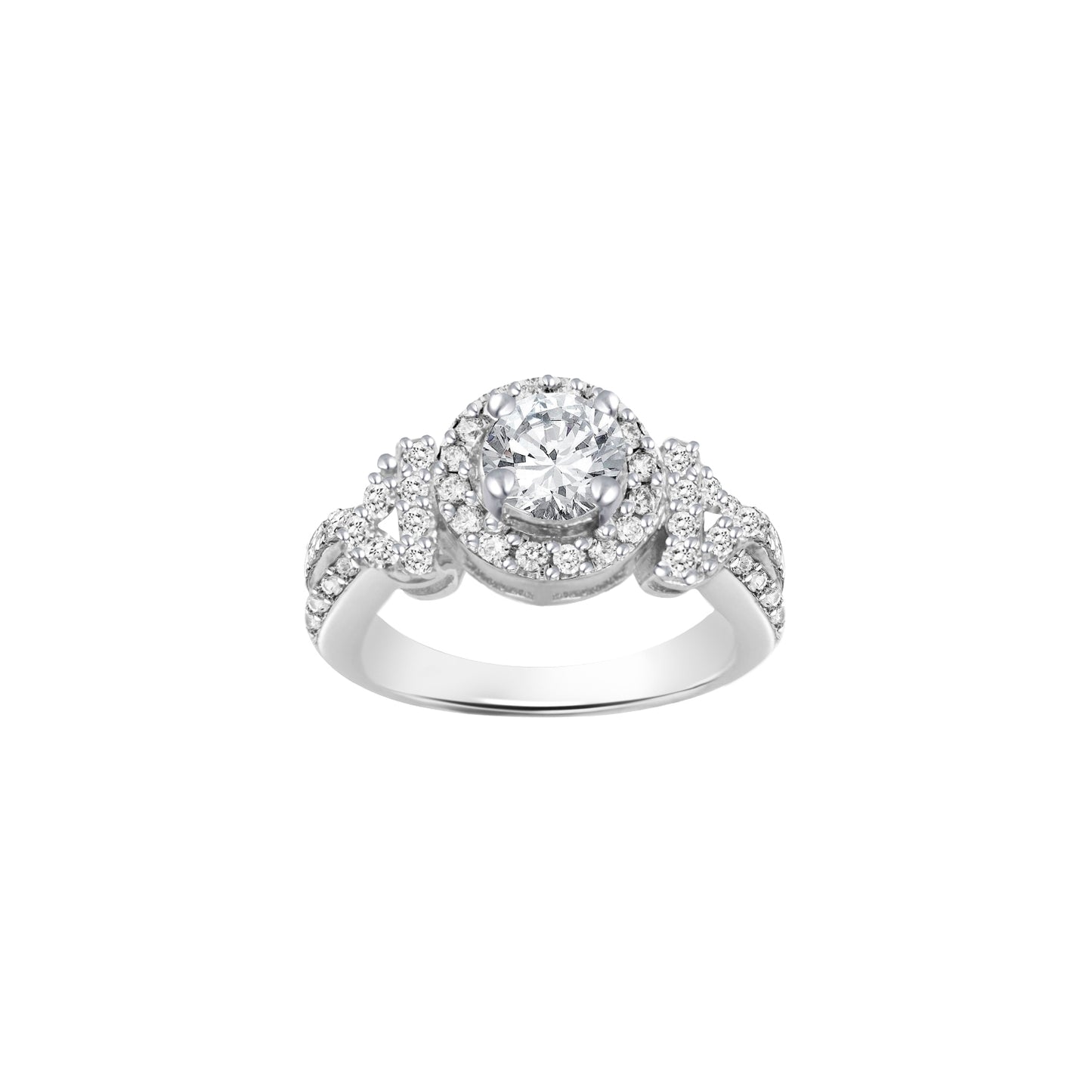 Dazzling Round-Cut White Gold Ring