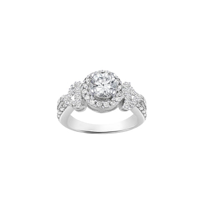 Dazzling Round-Cut White Gold Ring