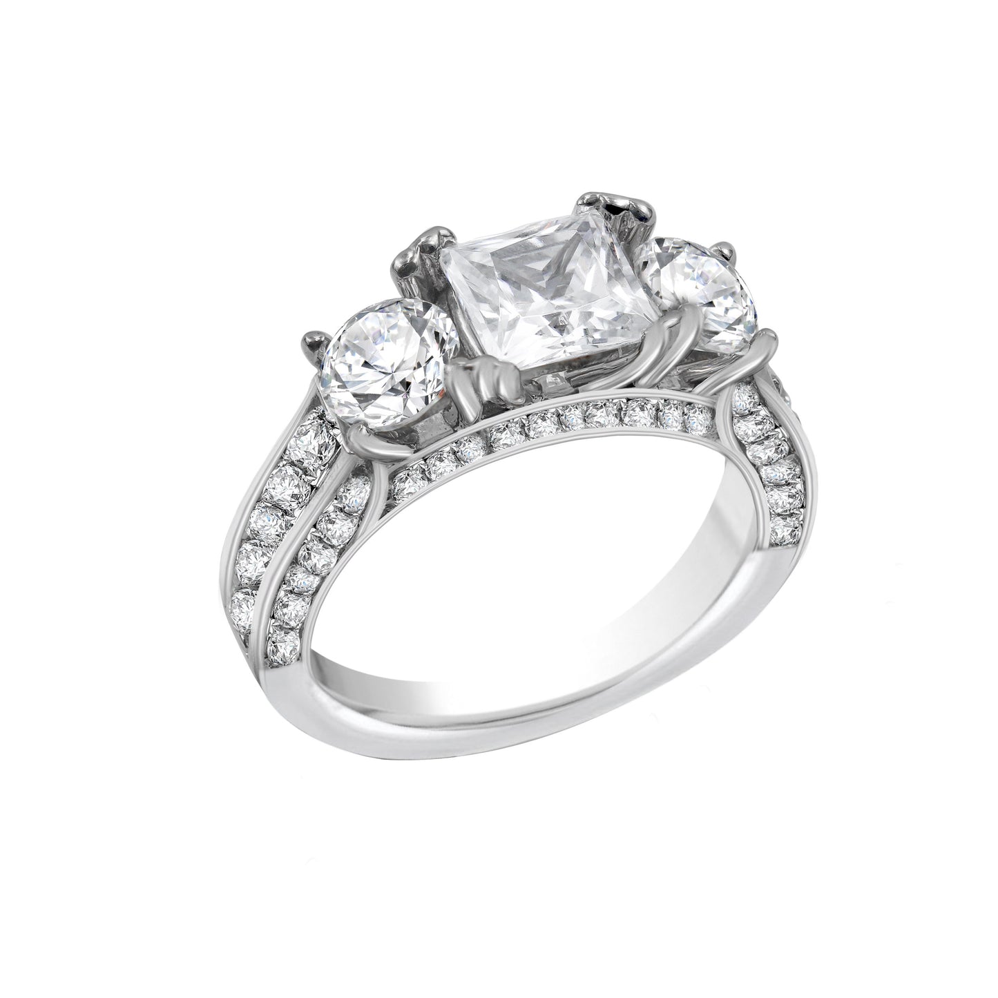 Trinity Spark White Gold Ring