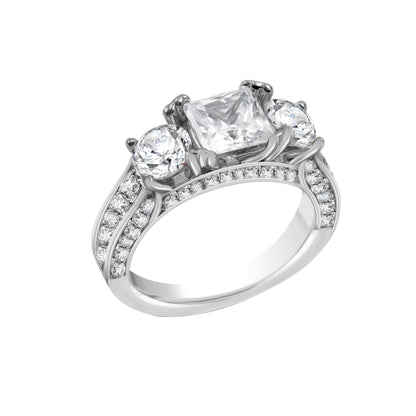 Trinity Spark White Gold Ring