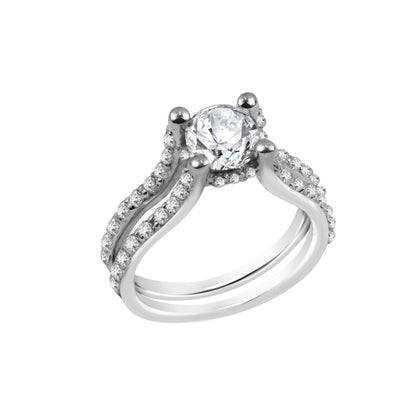 Bright White Gold Engagement Split-Shank
