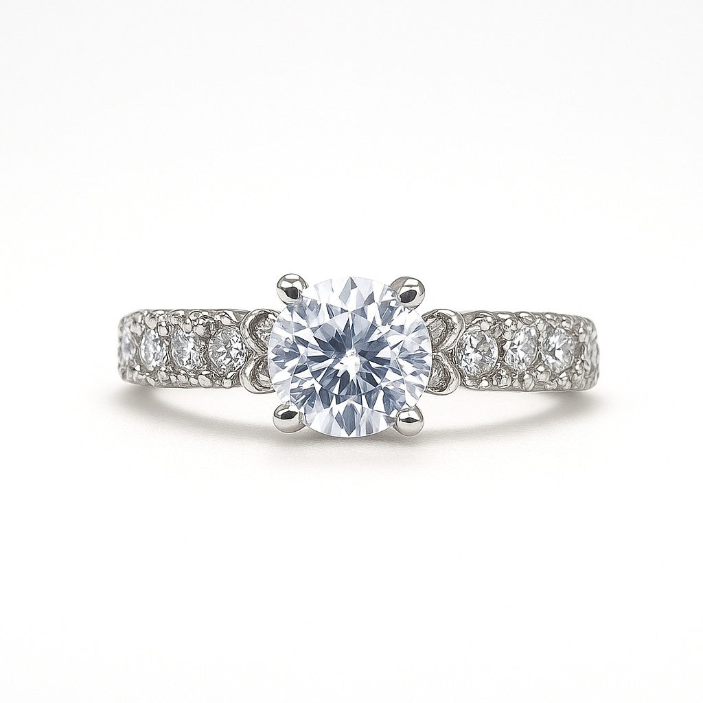Round Brilliant-Cut White Gold Ring