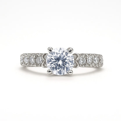 Round Brilliant-Cut White Gold Ring