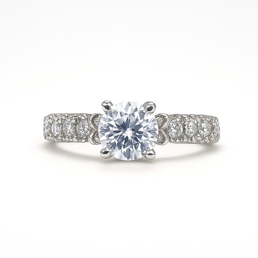 Round Brilliant-Cut White Gold Ring