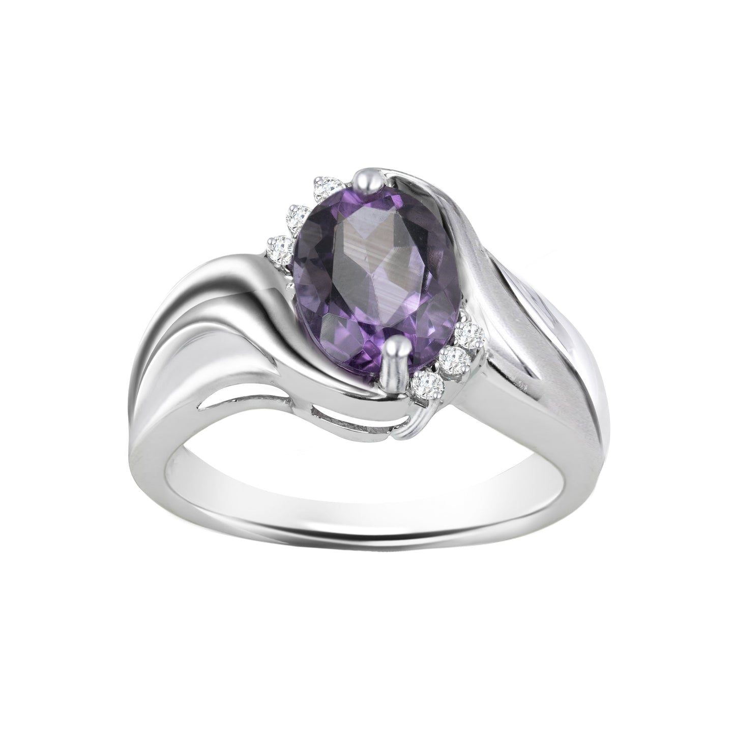 Amethyst Oval Cut Birthstone Gold Ring