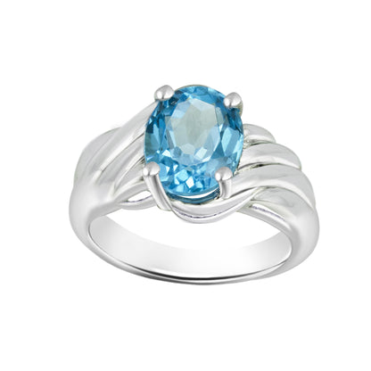 Sapphire Serenade Topaz Blue Ring