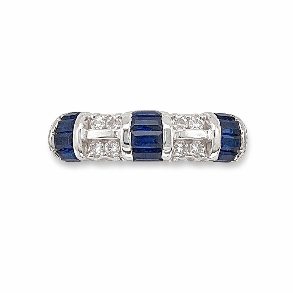 Blue Sapphire Baguetts Birthstone Gold Ring