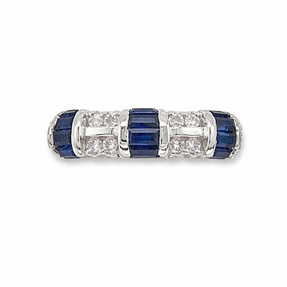 Blue Sapphire Baguetts Birthstone Gold Ring