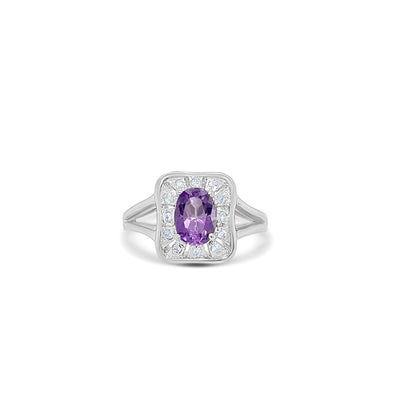 Amethyst Oval Cut Birthstone Gold Ring