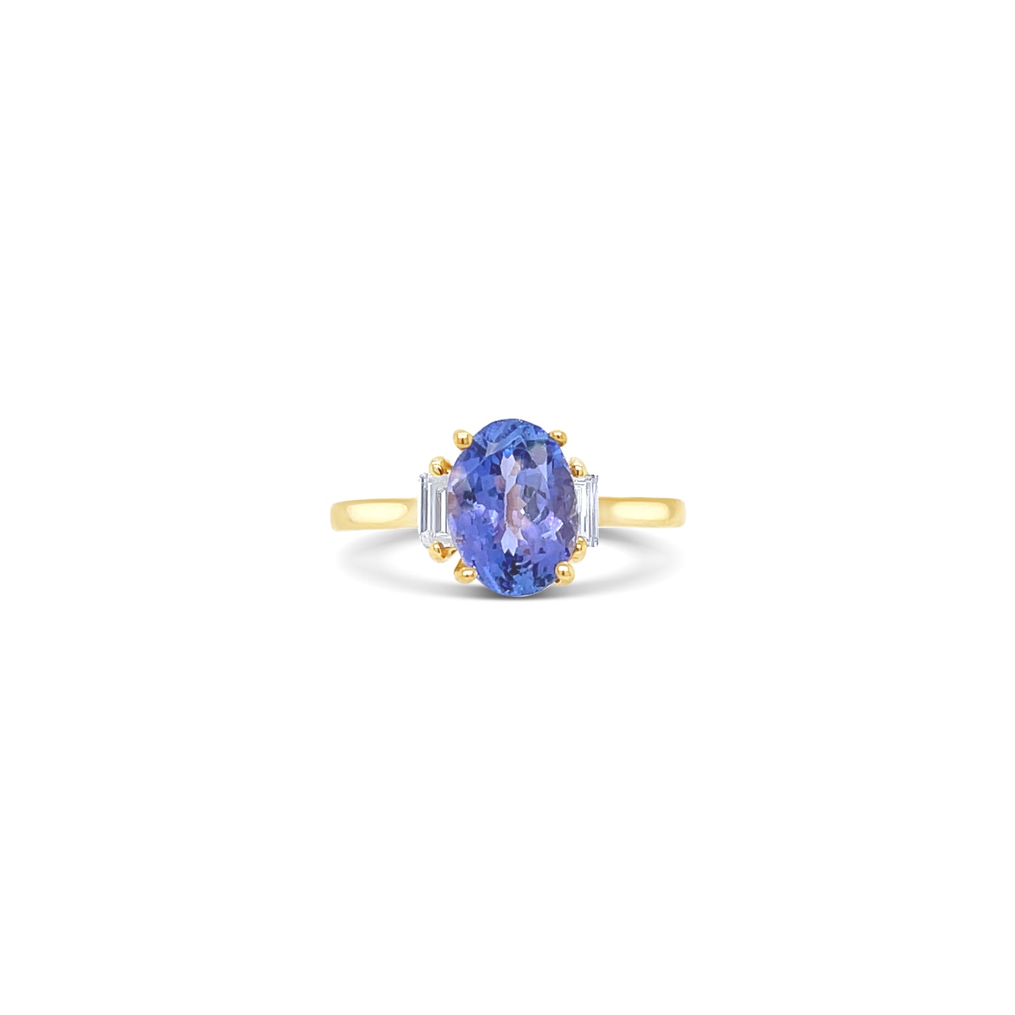 Tanzanite Oval Cut Birthstone Gold Ring