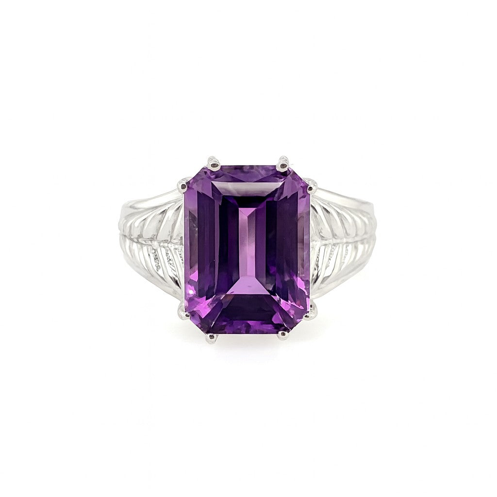 Amethyst Oval Cut Birthstone Gold Ring