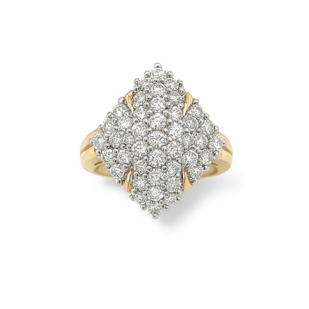 Cluster Round Diamond Gold Ring
