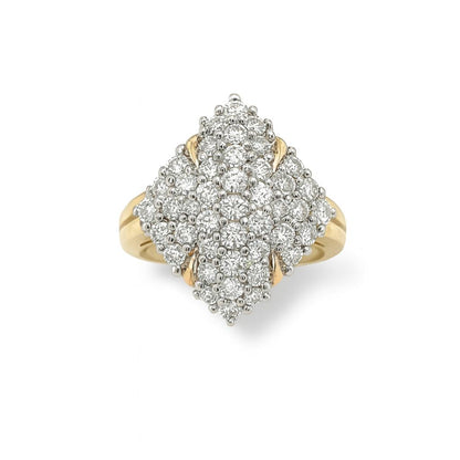 Cluster Round Diamond Gold Ring