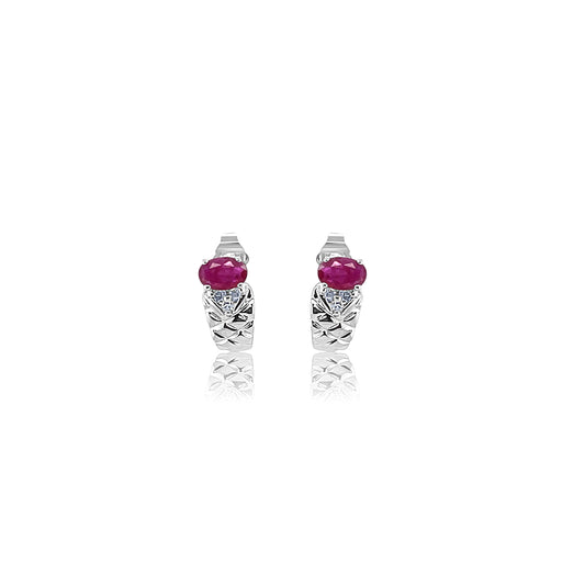 RUBY GOLD STUD EARRING