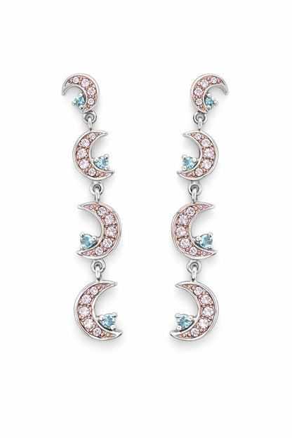 Moon Long Drop Gold Earring