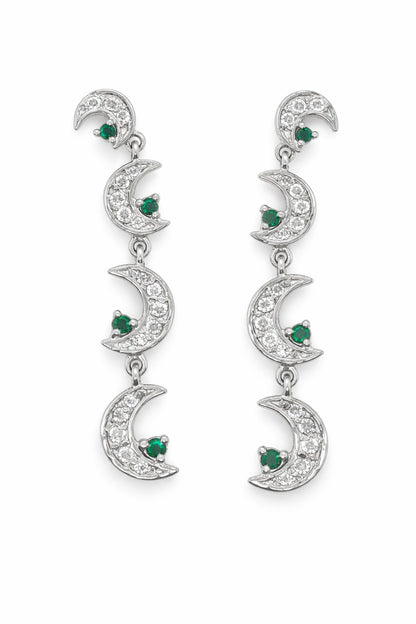 Moon Long Drop Earrings