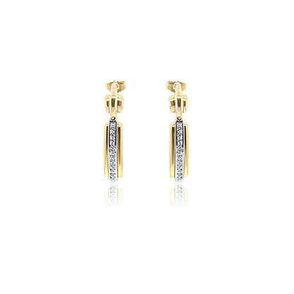 Two Tones Gold Drop Earrings