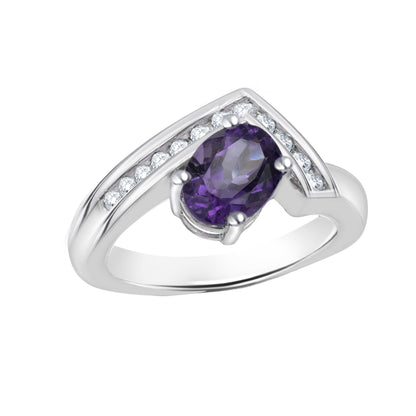 Amethyst Oval Cut Birthstone Gold Ring