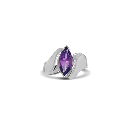 Amethyst Marquise Cut Birthstone Gold Ring