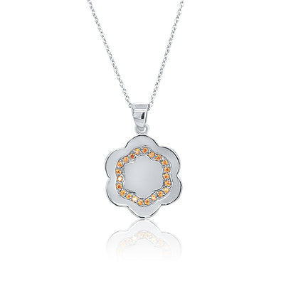 Orange Flower Gold Pendant