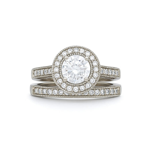 Round Brilliant-Cut White Gold Ring