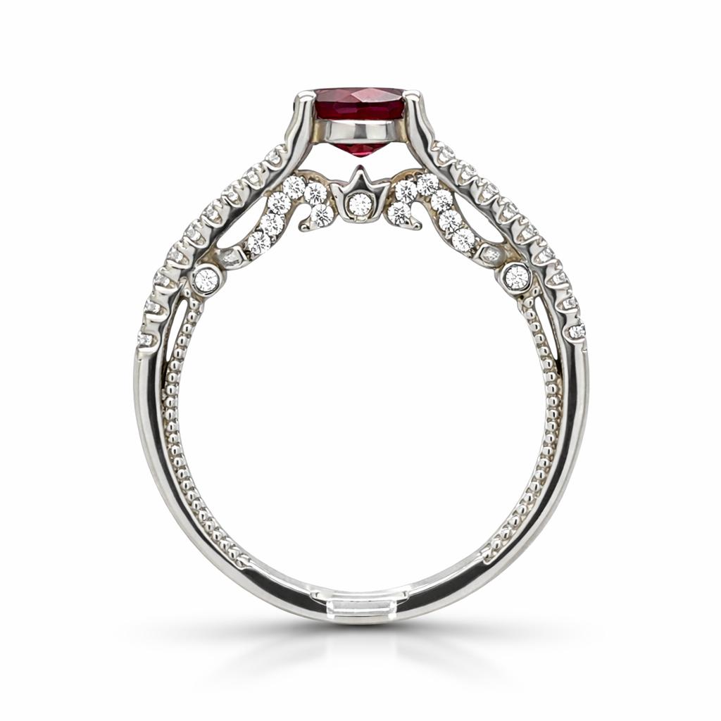 Garnet Round Cut Engagement Set