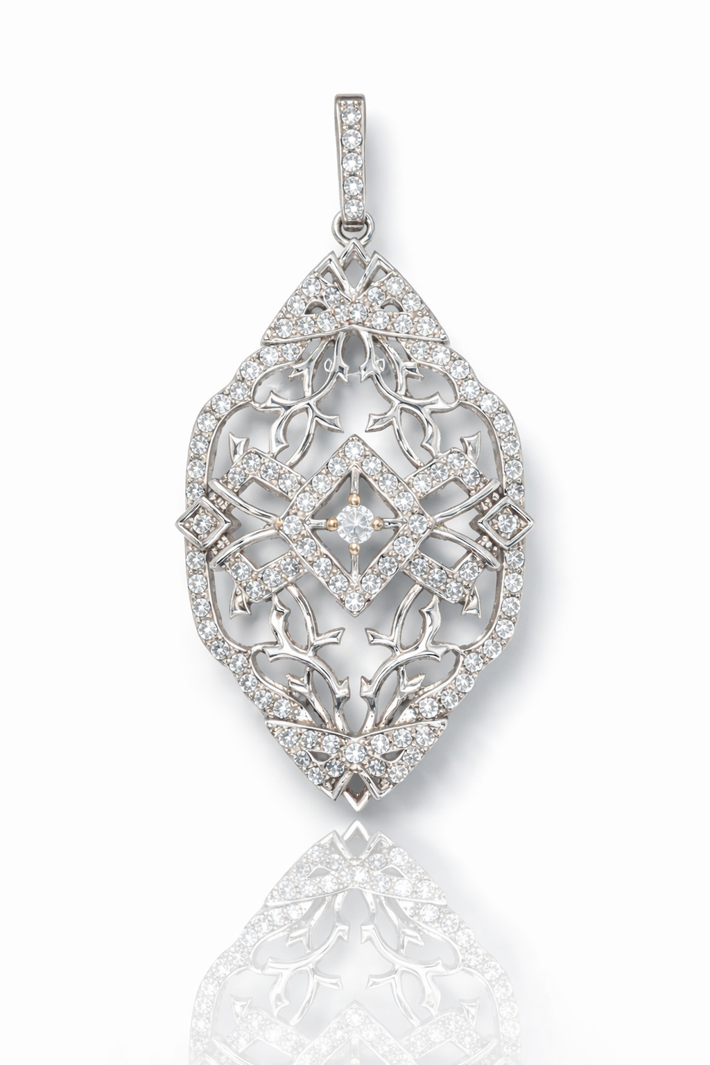 Vintage Filigree Diamond Elegance Pendant