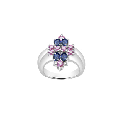 Blue Sapphire and Pink Ring